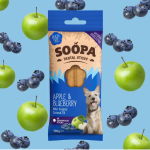 Zahnpflege Stick Blaubeere & Apfel (4 Sticks)