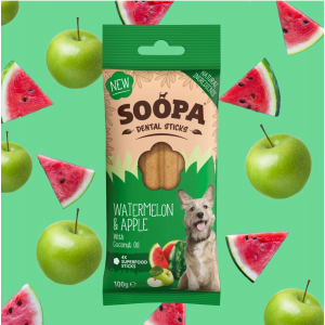 Zahnpflege Wassermelonen- und Apfelsticks (4 Sticks)