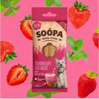 Zahnpflege Erdbeer-Hunde-Quiri-Sticks (4 Sticks)