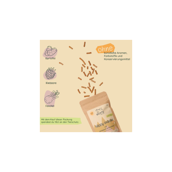 häppy snäcks — mit Kartoffel, Himbeere & Fenchel