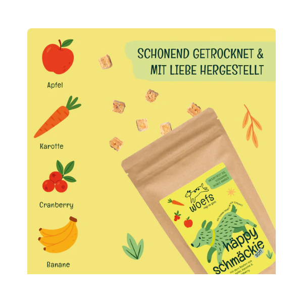 häppy schmäckies - mit Apfel, Karotte, & Cranberry