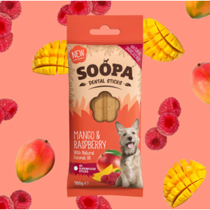 Zahnpflegesticks Mango & Raspberry (4 Sticks)