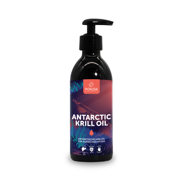 Pokusa Antarctic Krill Oil – Omega‑3 & Astaxanthin für Hunde (100/250/500 ml)