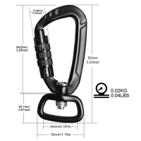 Dreh-Karabiner Schwarz