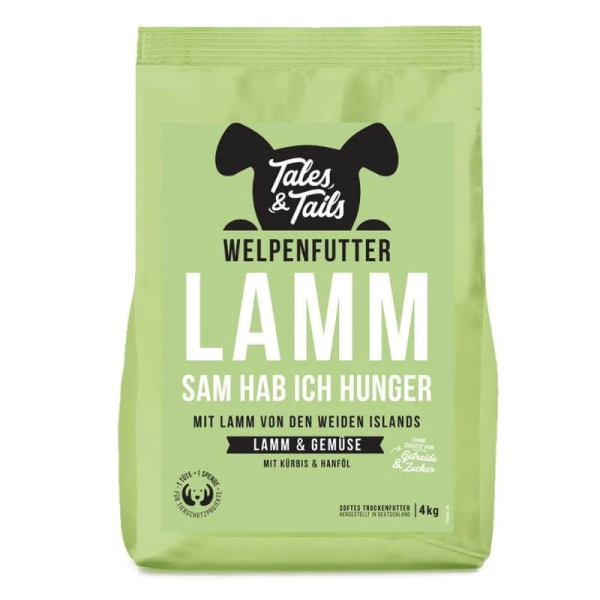 Lamm Sam hab ich Hunger - 4 Kilo softes Trockenfutter für Welpen