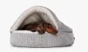 mypado® Shell Cord Hundehöhle mit orthopädischer Visco-Liegefläche