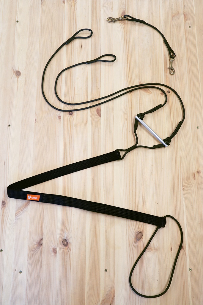 Lumac Dopelleine (2 Hunde)  Bike/Scooter MIT Alu-Splitter (schwarz/gelb)