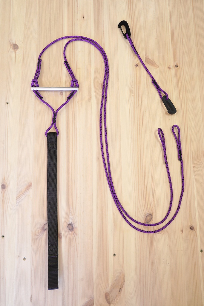Lumac Dopelleine (2 Hunde)  Schlitten MIT Alu-Splitter (schwarz/gelb)