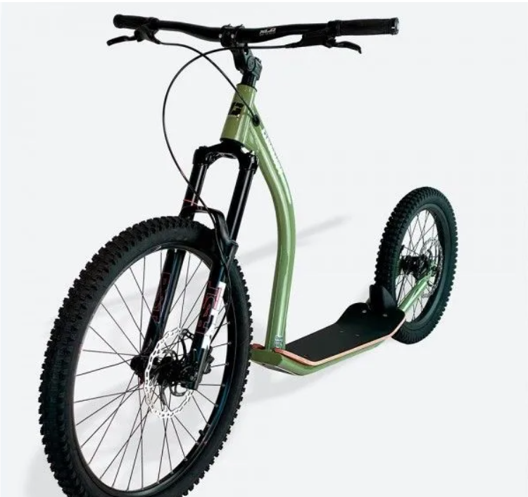 Gravity Mushing Pro Air – Dogscooter für Zughundesport (Ohne Schutzblech – inklusive, Nur Scooter, grün)